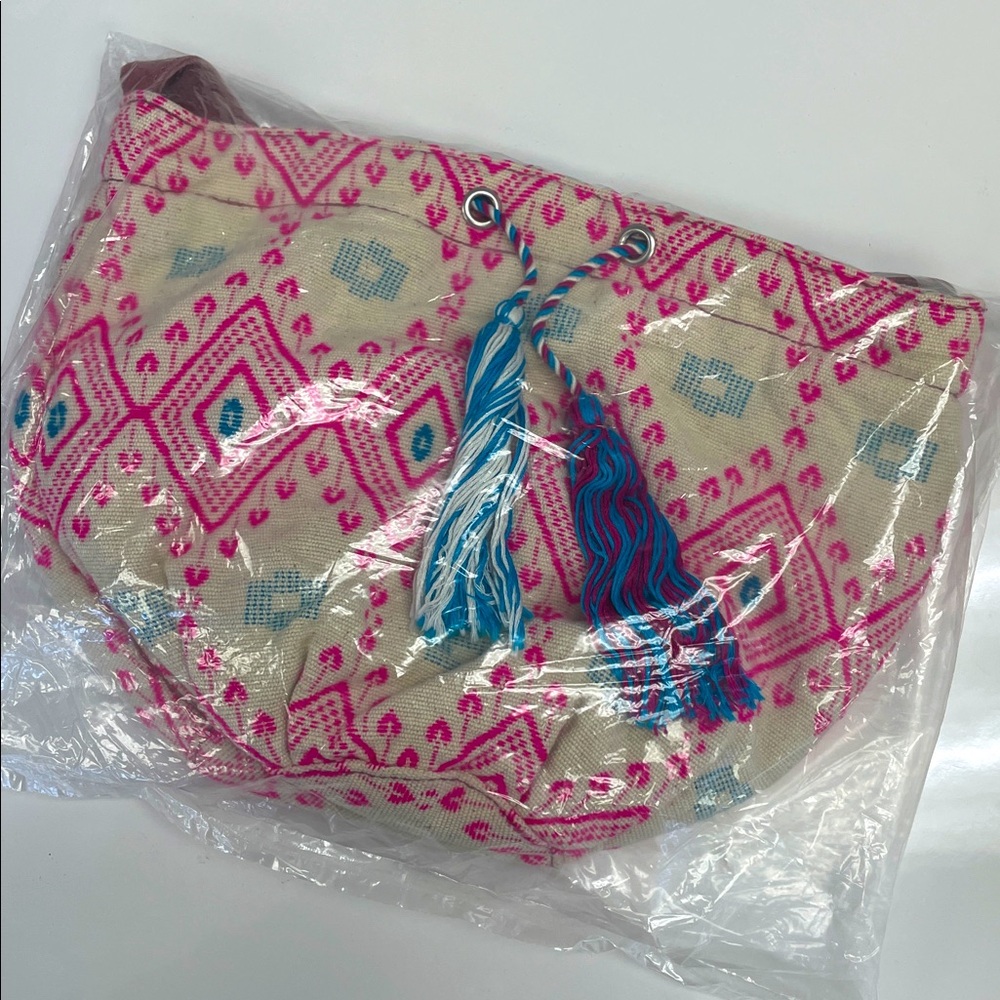 Bucket Bag with Colorful Tassels